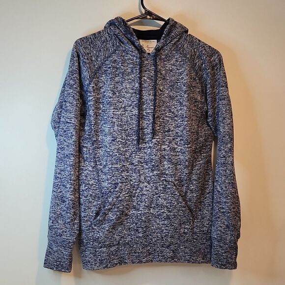 J America Hoodie Hooded Sweatshirt Pullover Men's Size Small Blue/Gray EUC NICE! - Picture 2 of 12